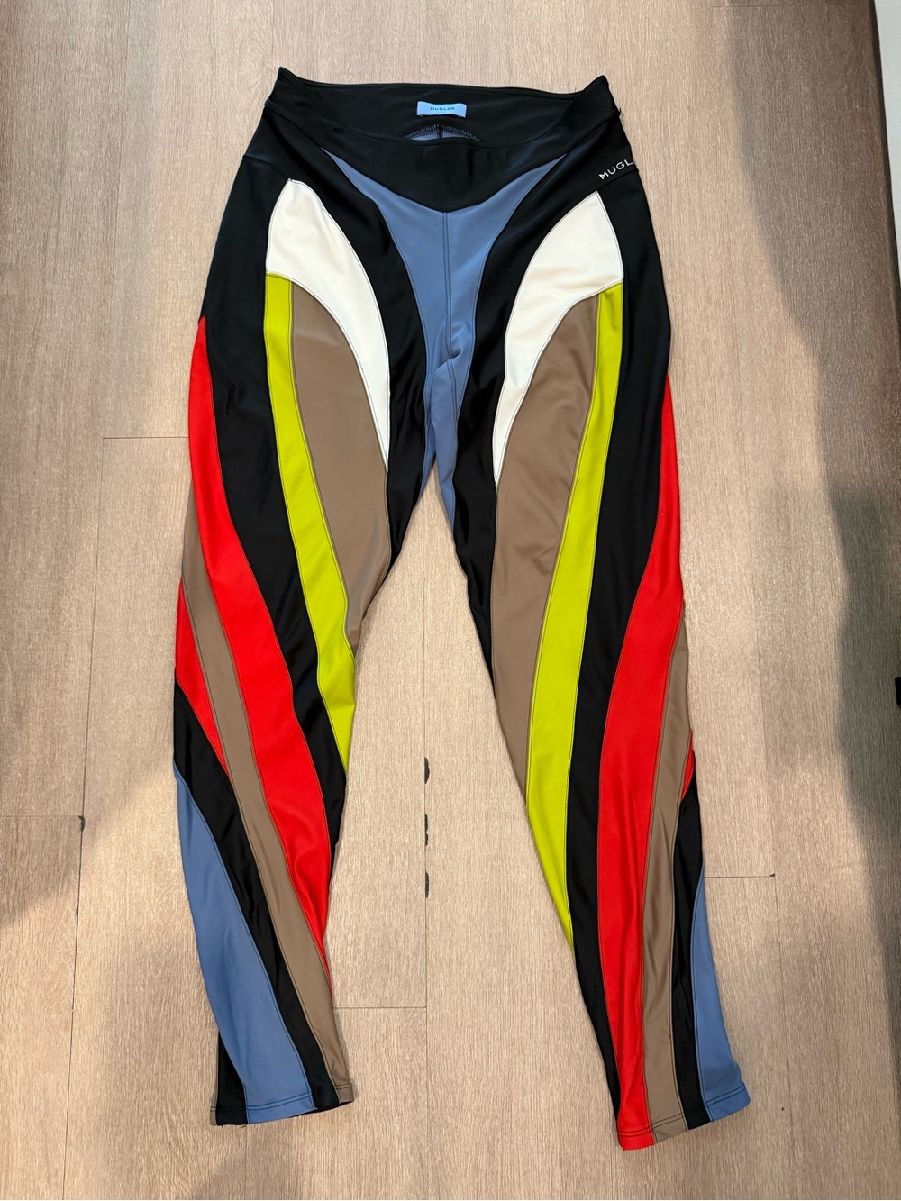 Mugler Multicolor Stripe Joggers - Black, Red, Lime, Brown, Blue, Cream